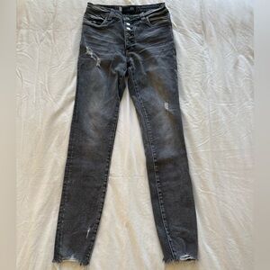 KUT gray washed skinny jeans